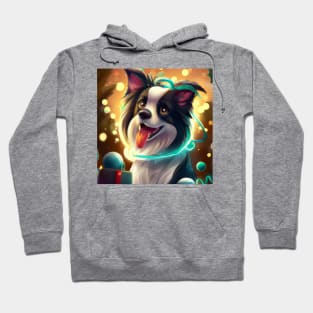 Cute Border Collie Drawing Hoodie